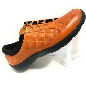 Anodyne Shoes Womens 9M Leather Sneakers Red Brwn Quilted NO 75 Diabetic Bunion